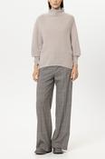 Luisa Cerano Checked Wide-Leg Pants in Heather Grey image