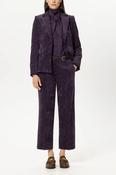 Luisa Cerano Corduroy Wide-Leg Pants in Plum