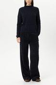 Luisa Cerano Corduroy Wide-Leg Pants in Winter Navy