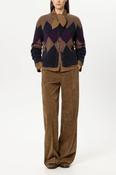 Luisa Cerano Corduroy Wide-Leg Pants in Carmel