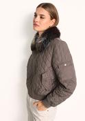 Riani Quilted Jacket with Faux Fur Collar image