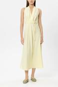 Luisa Cerano Linen-Blend Midi Dress in Citron image