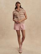 Varley Haney Zip Through Knit in Light Taupe image