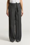 Peserico Wool Gabardine Palazzo Trousers in Eclipse Gray image