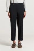 Peserico Two-Way Stretch Wool Trousers in Navy image