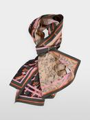 MarcCain Silk Scarf with Mixed Print in Forest Night