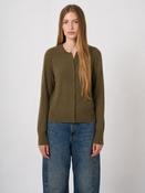 Repeat Fine-Knit Organic Cashmere Cardigan in Olive