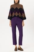 Luisa Cerano Baby-Flare Pants in Plum