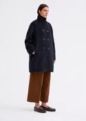 Rosso35 Double-breasted alpaca coat with a high standing collar image