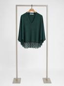 Herzen Knitted Poncho Sweater in Bottle Green