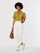 iBlues Printed Blouse in Mustard image