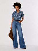 iBlue Printed Blouse in Blue