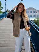 Oakwood Chelly Faux Shearling Reversable Gilet in Taupe image