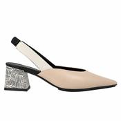 Lodi Dubay Block Heels in Nude/Black/White image