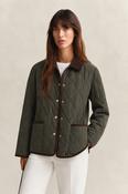 Gant Monogram Quilted Jacket in Dark Moss Green image