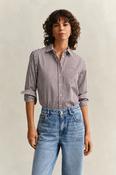 Gant Classic Poplin Striped Shirt in Deep Brown