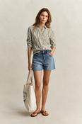 Gant Striped Classic Poplin Shirt in Country Green image