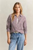 Gant Striped Classic Poplin Shirt in Darkened Wine