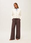 Rosso35 Linen Elasticated Trousers in Brown image