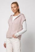 Monari Knitted Vest with Full-Length Zipper in Rosewater image