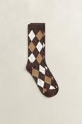 Gant Argyle Check Socks in Deep Brown