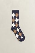 Gant Argyle Check Socks in Evening Blue
