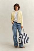 Gant Knit Cardigan in Vanilla Yellow