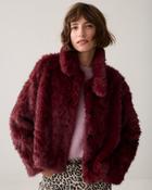 Summum Burgandy Soft Faux Fur Jacket image