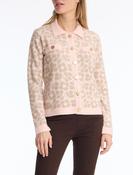 Leo &amp; Ugo Flower Print Cardigan on Pink/Gold