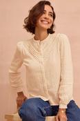 Aspiga Chevron Lace Organic Cotton Shirt in Ecru image