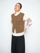 Mos Mosh Ayana Wool Knit Vest in Dark Camel