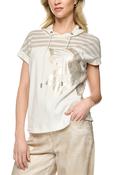 MarcCain  Blouse with Lurex and Gold Print image