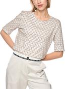 MarcCain Organic Cotton T-Shirt with Print in Beige