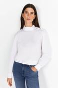 Rich &amp; Royal White Blouse with Ruffle Collar image