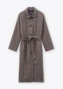 Rosso35 Belted wool-and-silk coat with raglan sleeves image