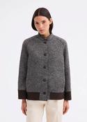 Rosso35 Boiled wool bomber jacket with knitted details image