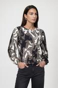 Monari Paisley Sweatshirt in Black/Green Pattern
