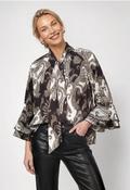 Monari Blouse with Paisley Pattern in Black/Green Pattern image