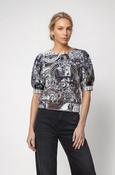 Monari Sweatshirt with Emblem Pattern in Black/Green Pattern