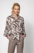 Monari Blouse with Floral Print in Taupe Pattern