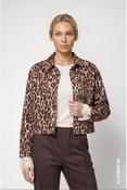Monari Denim jacket with leopard print image