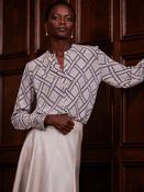 Herzen Pure Silk Blouse in Night Blue Grey image