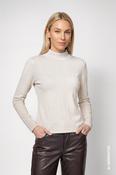 Monari Fine Knitted Jumper with Button Placket in Antique White image