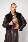 Monari Jacket with Faux Fur in Black Coffee