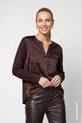 Monari Blouse with Lace Trim in Coffee Blouse