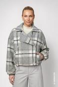 Monari Jacket with a Chequered Pattern in Light Grey image