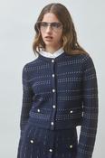 Suncoo Ganeli Knit Cardigan in Navy