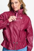 Pom Jenna Jacket in Burgundy Red image