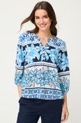 Olsen Shirt with Tunic Neckline in Bay Blue image