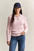 Gant Cotton Cable Knit Sweater in Refined Pink image